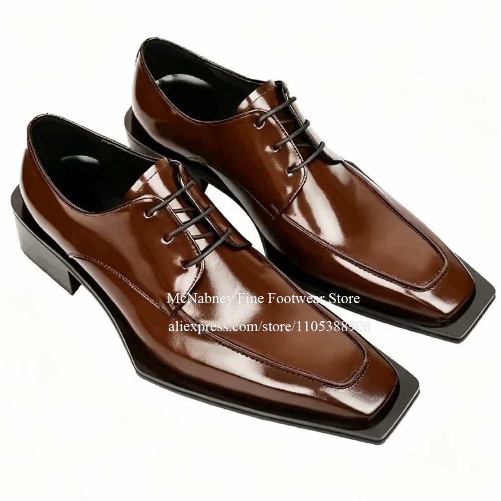 Men'S Formal Party Wear Shoes - 스파이크 스터드 가죽 드레스 슈즈 레이스업