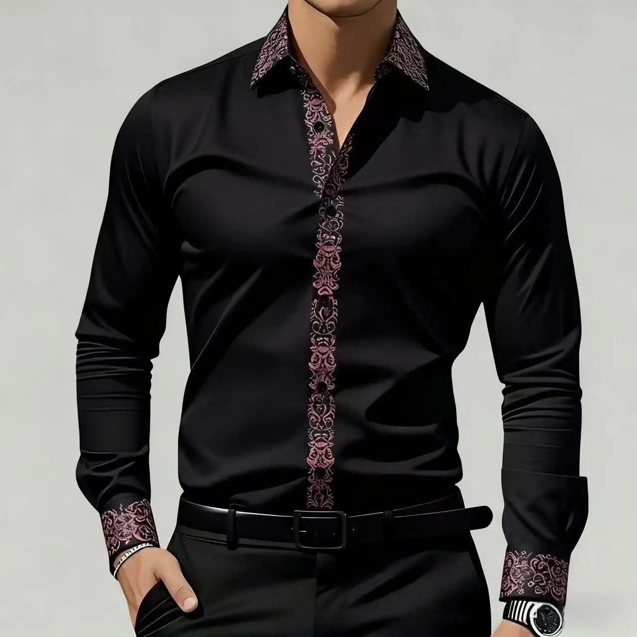 남성용 에스닉 스타일 프린트 셔츠, 긴팔 포멀 셔츠,  - Men'S Formal Ethnic Wear 리뷰 및 가격