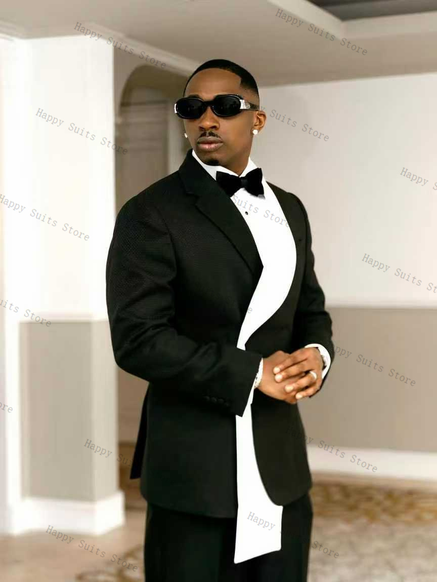 블랙 화이트 남성 정장 세트 2피스 신랑 블레이저+바지 - Men Formal Wear Black And White 리뷰 및 가격