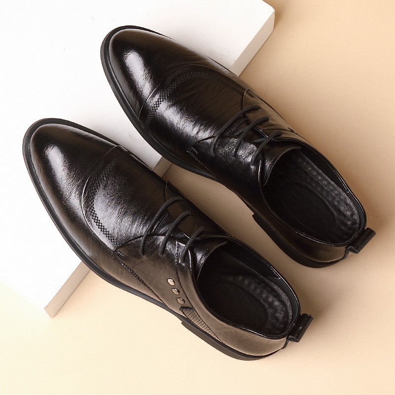 금속 리벳 디테일이 있는 가죽 옥스퍼드 슈즈, 레이스업 - Men'S Formal Party Wear Shoes 리뷰 및 가격