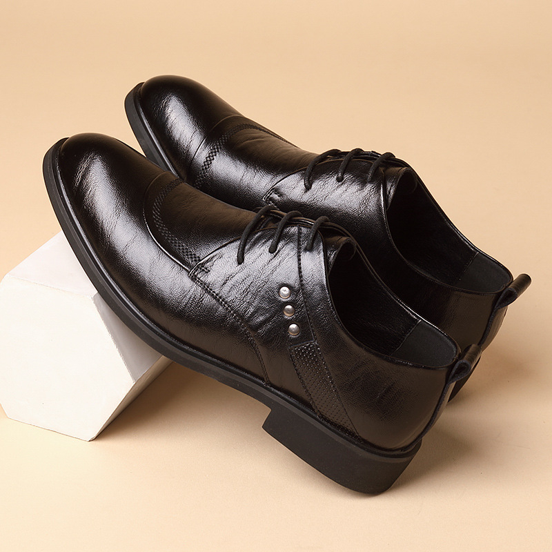 금속 리벳 디테일이 있는 가죽 옥스퍼드 슈즈, 레이스업 - Men'S Formal Party Wear Shoes 리뷰 및 가격