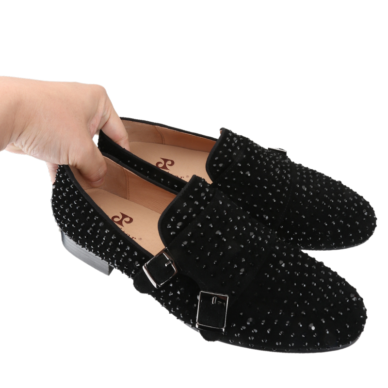 Piergitar 새로운 블랙 스웨이드 남성 더블 몽크 - Men'S Formal Party Wear Shoes 리뷰 및 가격