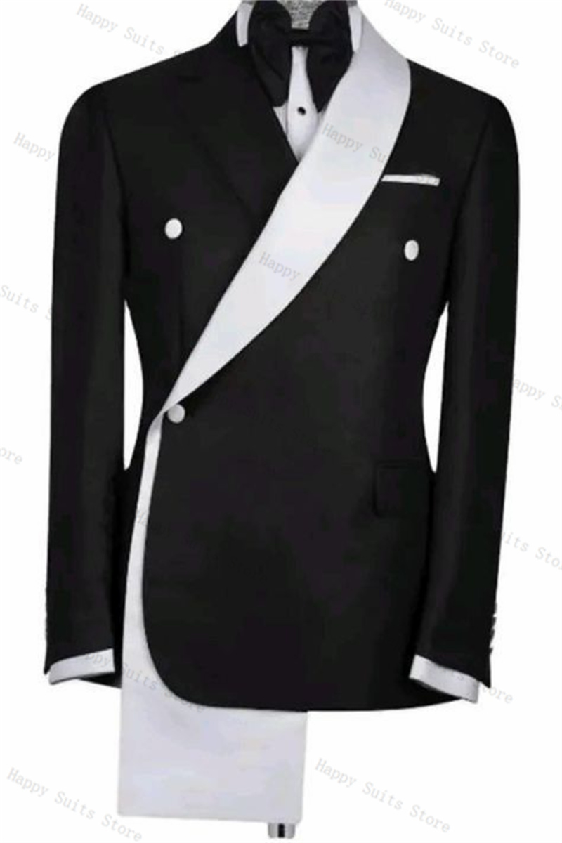 블랙 화이트 남성 정장 세트 2피스 블레이저+바지 더블 - Men Formal Wear Black And White 리뷰 및 가격