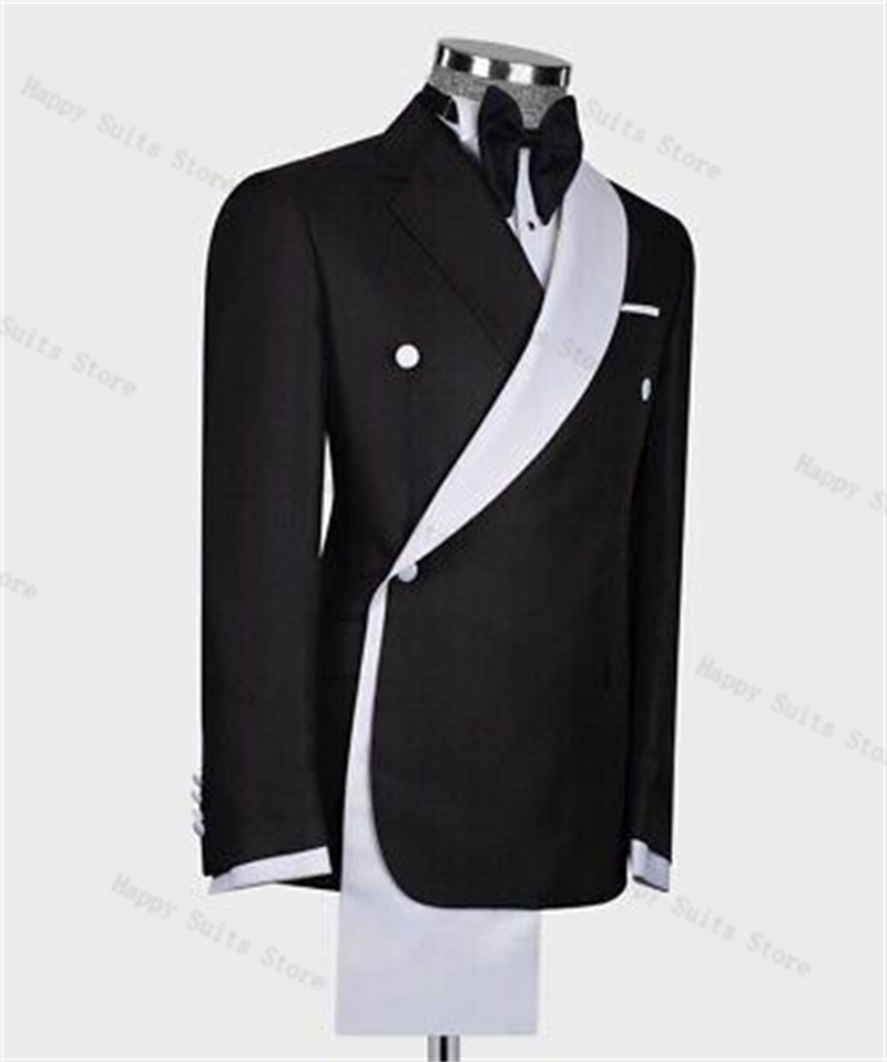 블랙 화이트 남성 정장 세트 2피스 블레이저+바지 더블 - Men Formal Wear Black And White 리뷰 및 가격