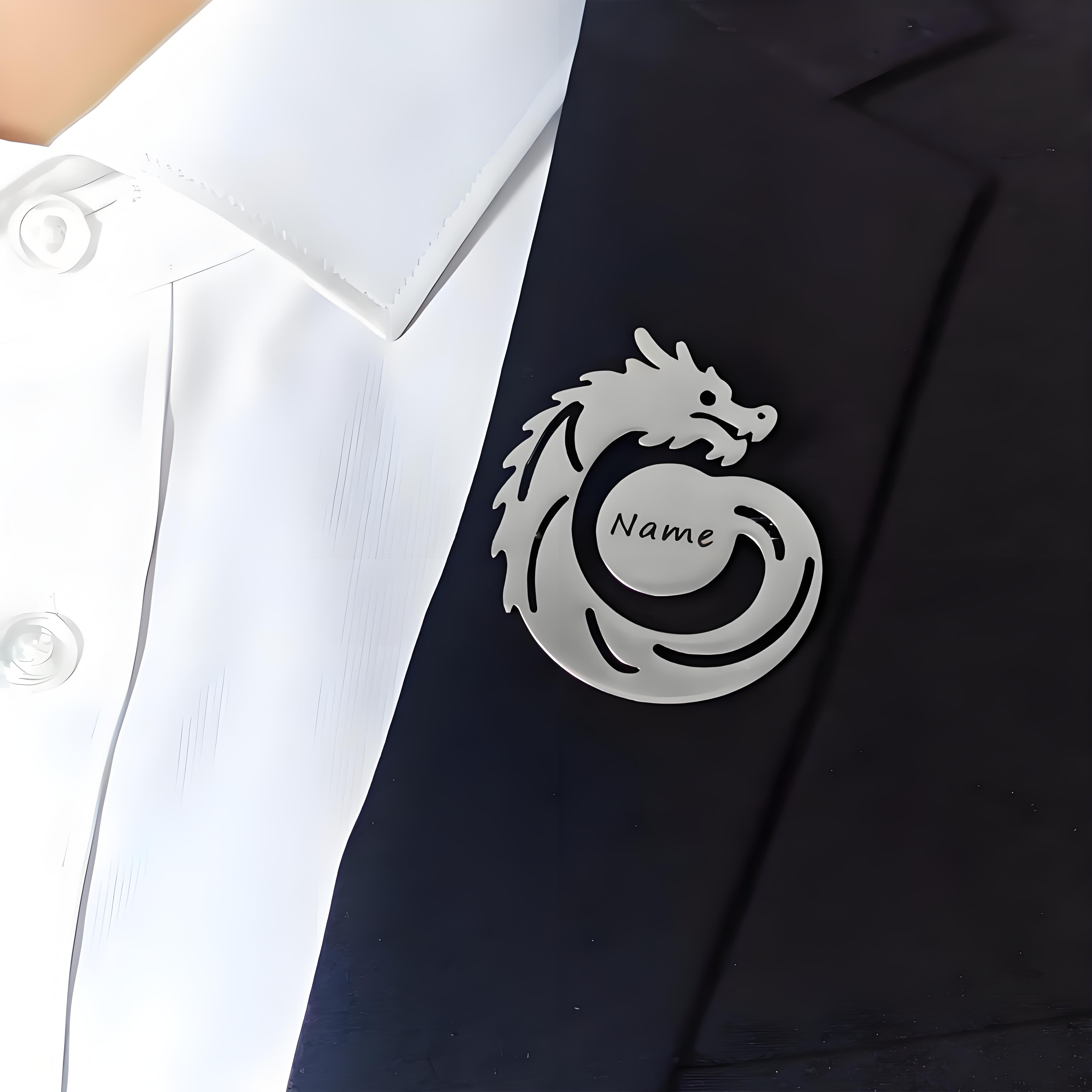 사용자 정의 이름 드래곤 브로치, 맞춤형 새겨진 액세서 - Men'S Formal Ethnic Wear 리뷰 및 가격