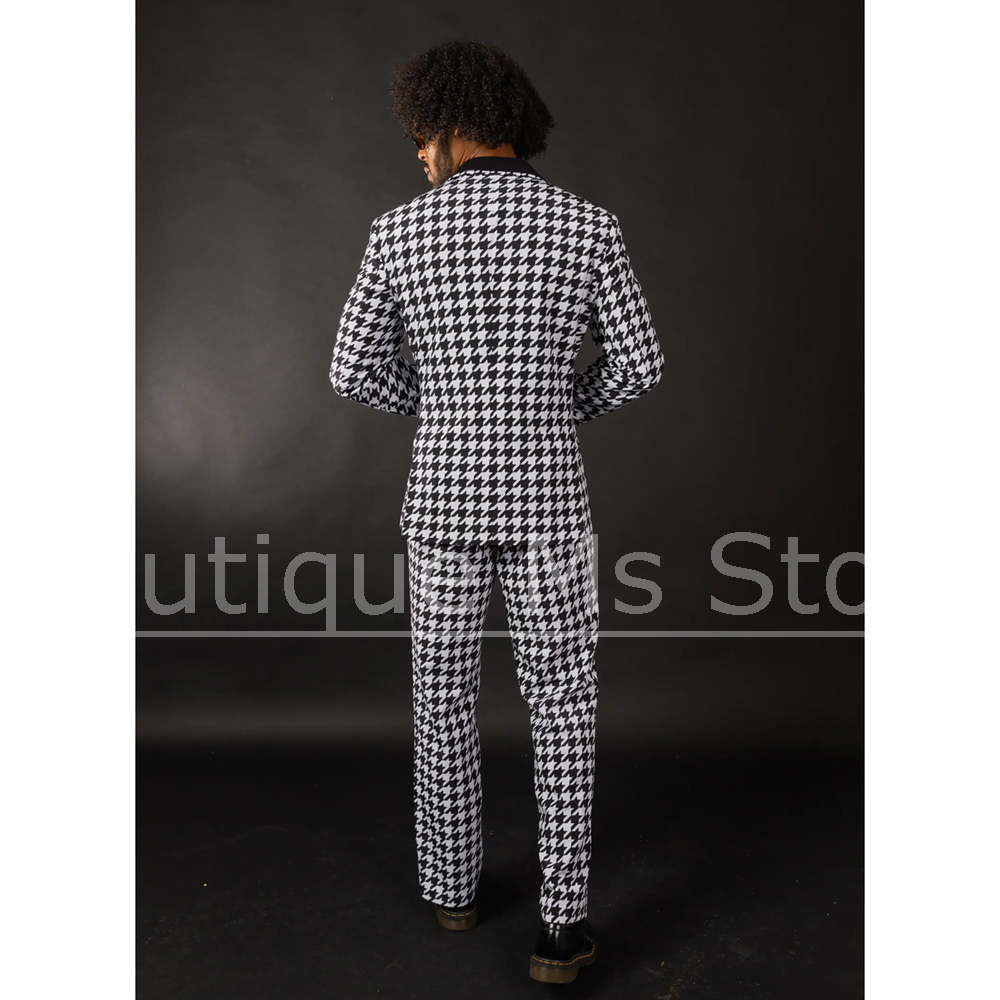 블랙 화이트 하운드투스 남성 정장 슬림핏 블레이저 팬츠 - Men Formal Wear Black And White 리뷰 및 가격