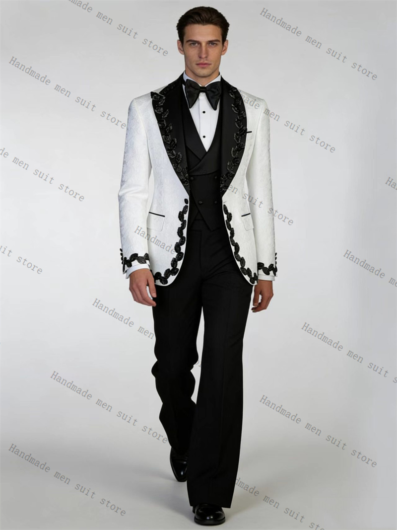 화이트 블랙 남성 정장 세트 2피스 크리스탈 블레이저+ - Men Formal Wear Black And White 리뷰 및 가격