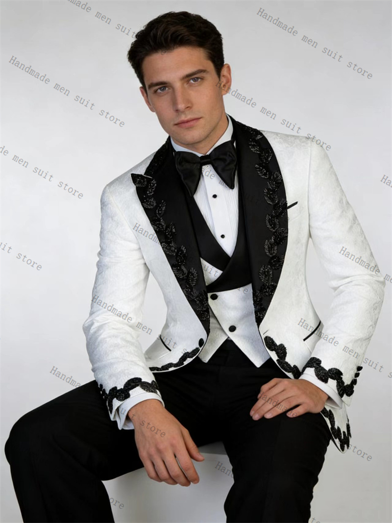화이트 블랙 남성 정장 세트 2피스 크리스탈 블레이저+ - Men Formal Wear Black And White 리뷰 및 가격