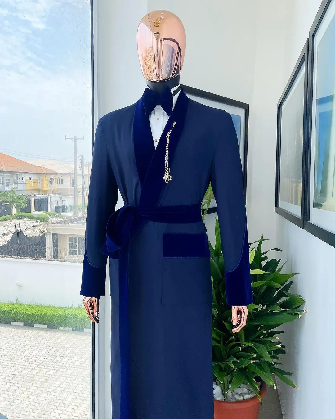 맞춤형 로얄 블루 남성용 세트 롱 재킷, 벨트 포함,  - Men'S Formal Wear 리뷰 및 가격